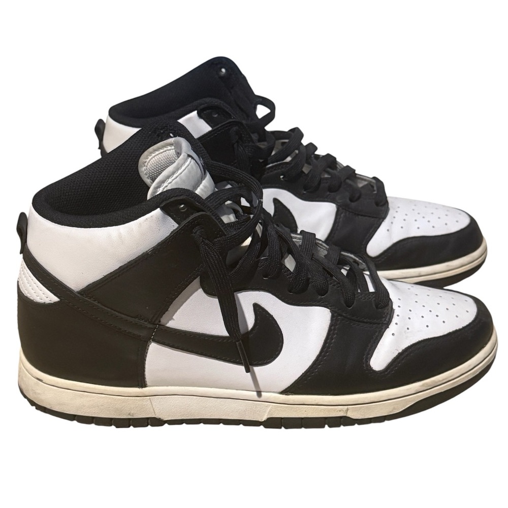 Nike Black and White High-Top Dunk Sneakers